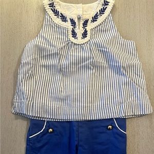 Janie and Jack: 2-piece blue and white outfit